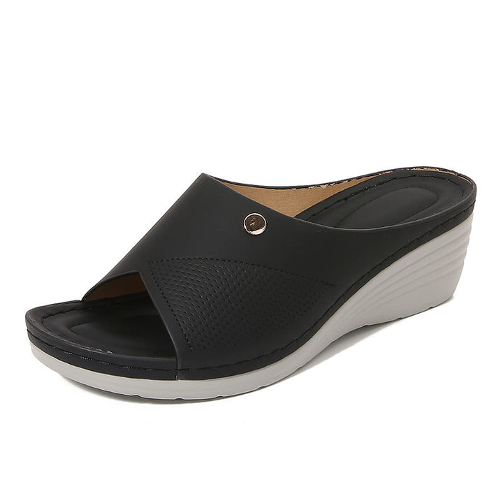 Aimee | Stylish Women’s Wedge Slide Sandals - Open Toe - Cushioned Comfort