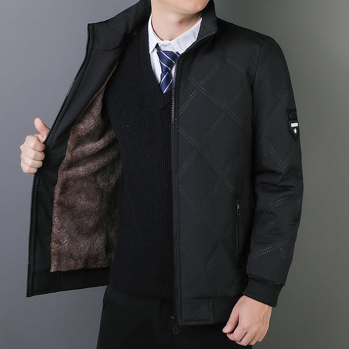 Dave | Men’s Quilted Jacket – Warm Lined – Regular Fit – Stand Collar