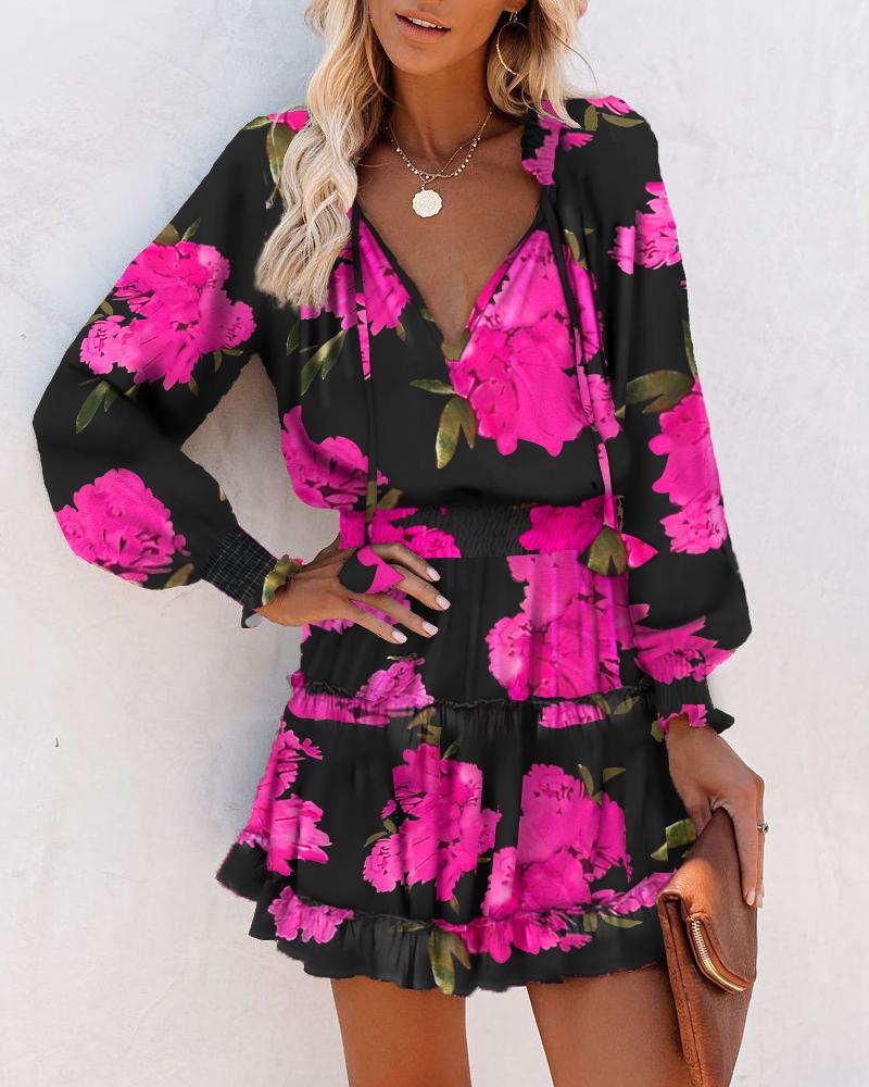 Zoe | Bold Floral Mini Dress for Vibrant Elegance