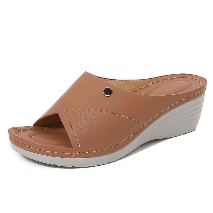 Aimee | Stylish Women’s Wedge Slide Sandals - Open Toe - Cushioned Comfort