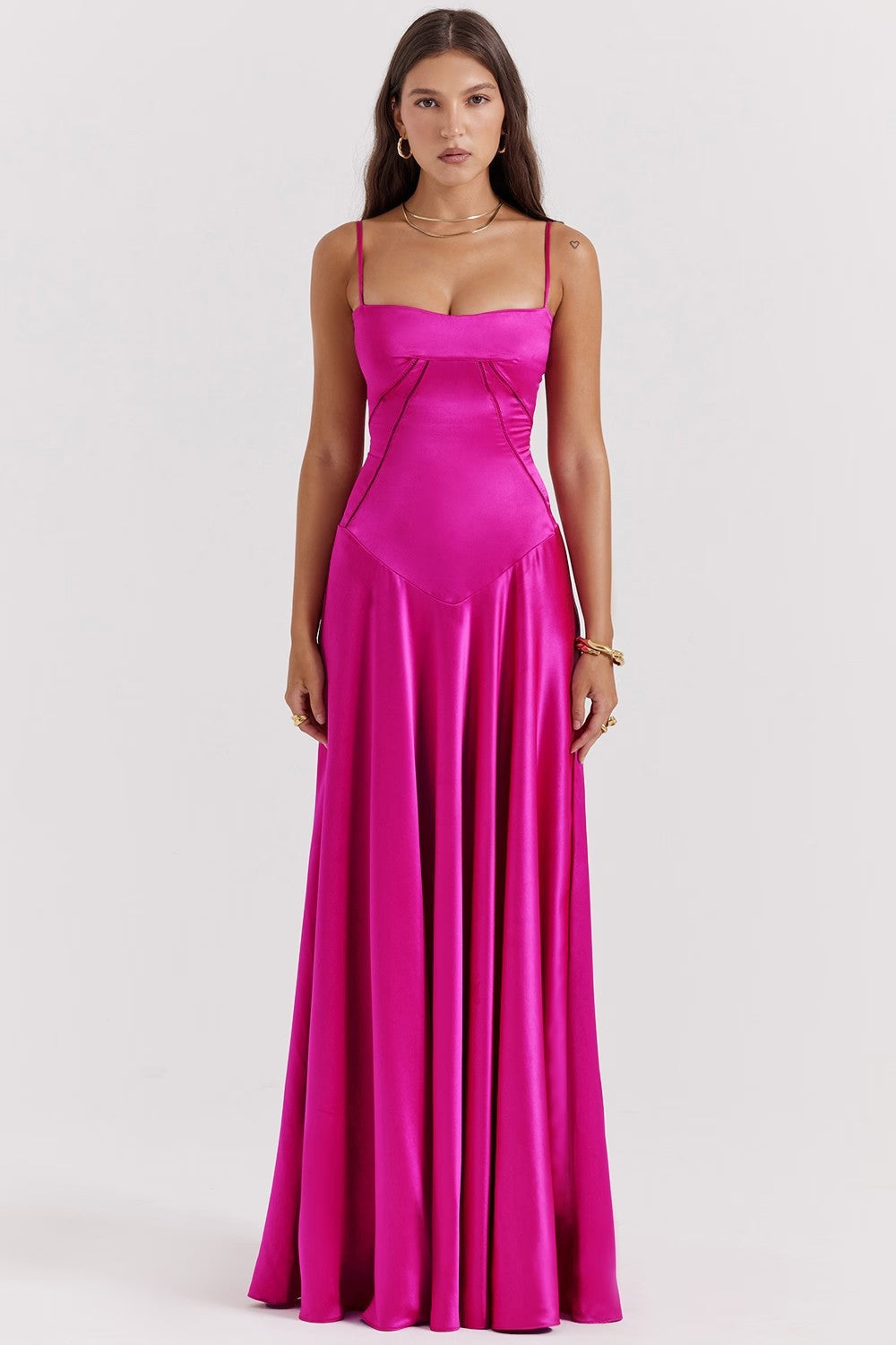 Ariana | Women's Elegant Maxi Dress - Silky Slim Fit - Spaghetti Straps