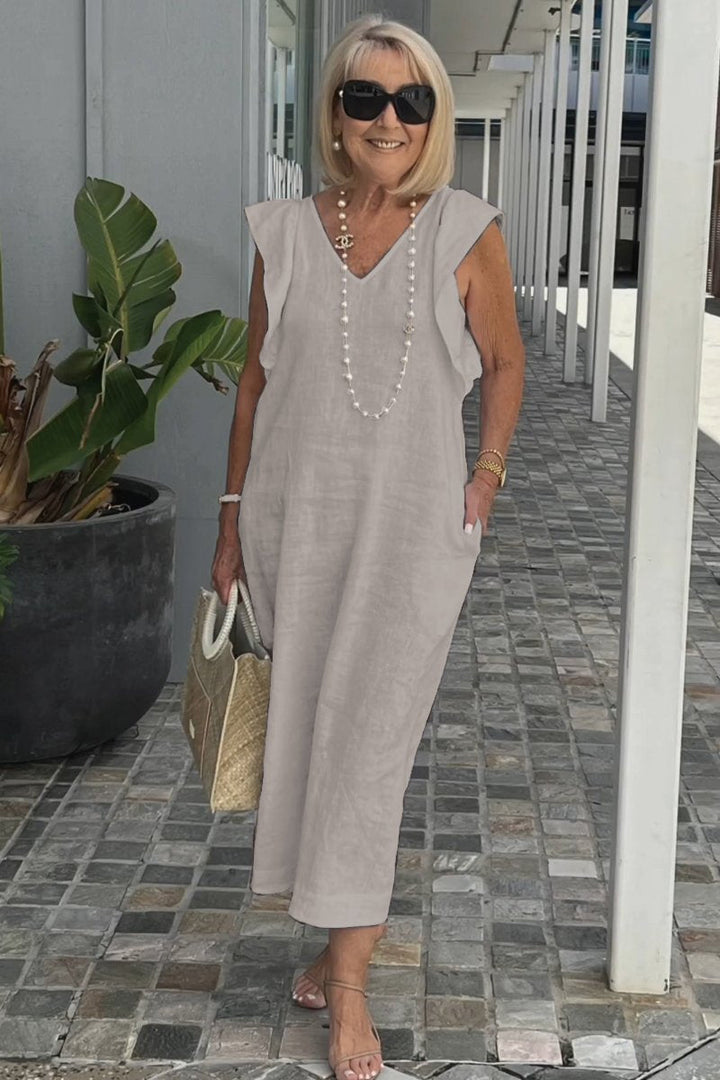 Hallie | Stylish Sleeveless Linen Dress for Summer