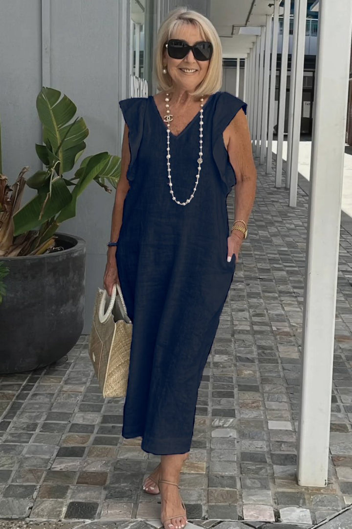 Hallie | Stylish Sleeveless Linen Dress for Summer