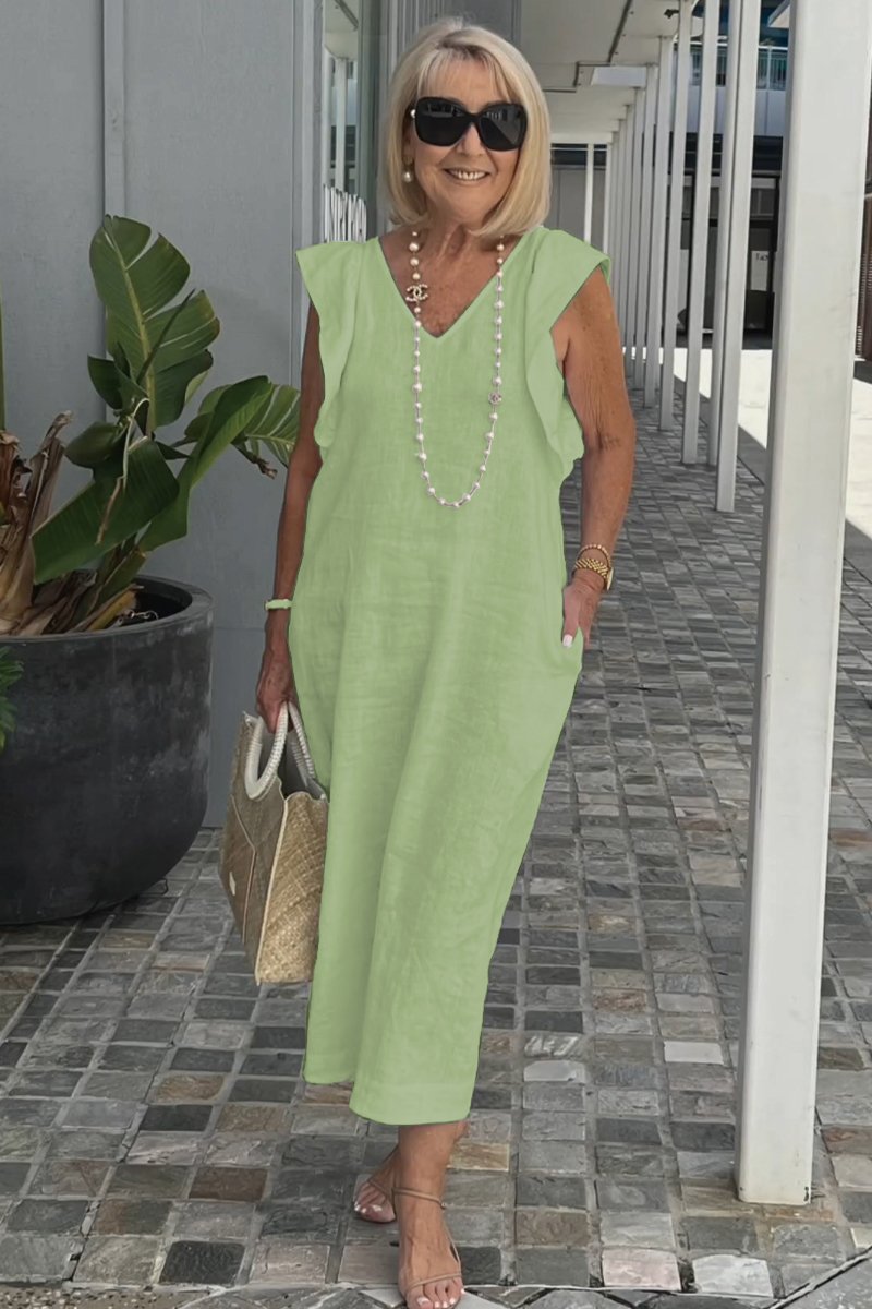 Hallie | Stylish Sleeveless Linen Dress for Summer