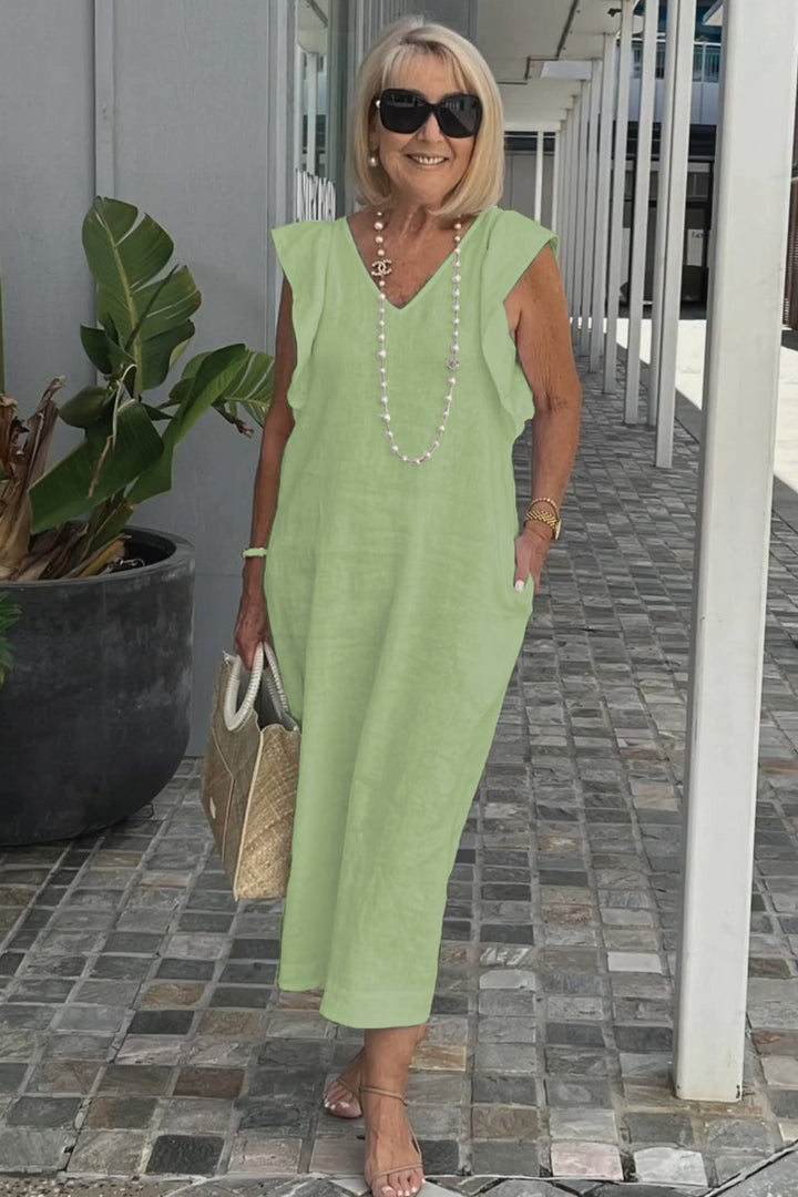 Hallie | Stylish Sleeveless Linen Dress for Summer