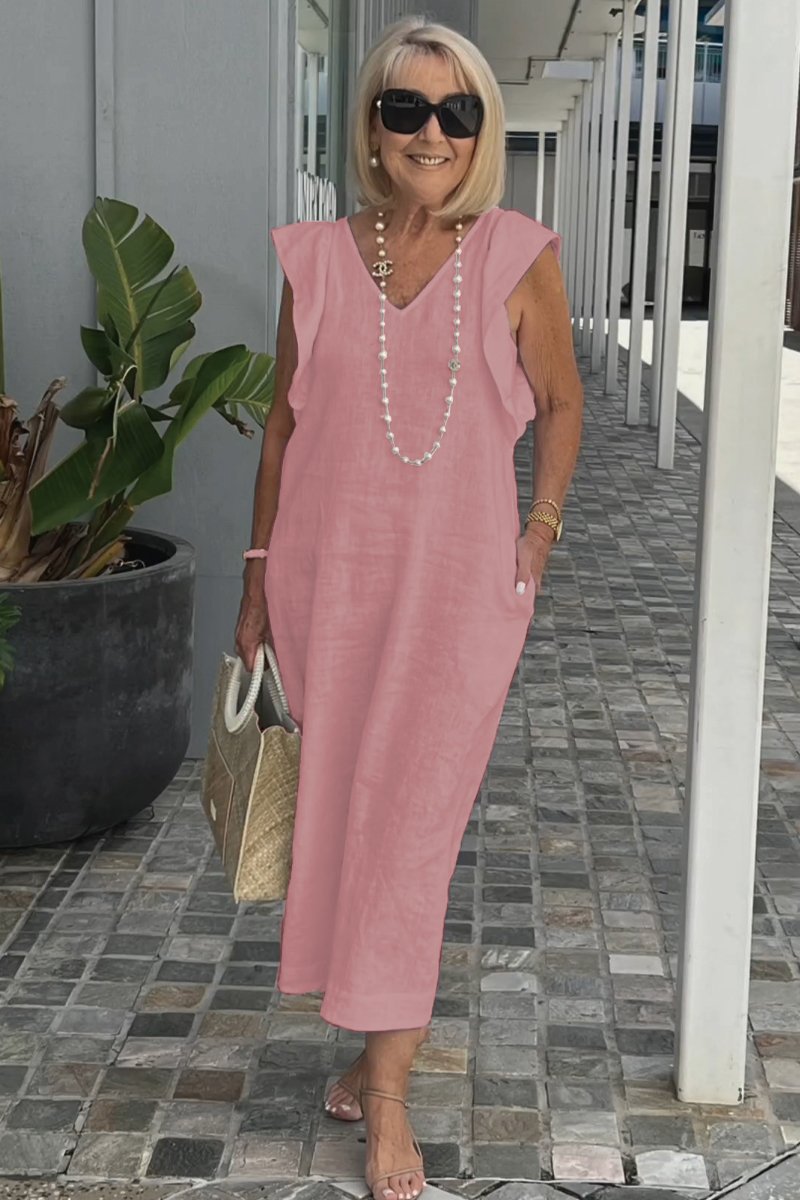Hallie | Stylish Sleeveless Linen Dress for Summer