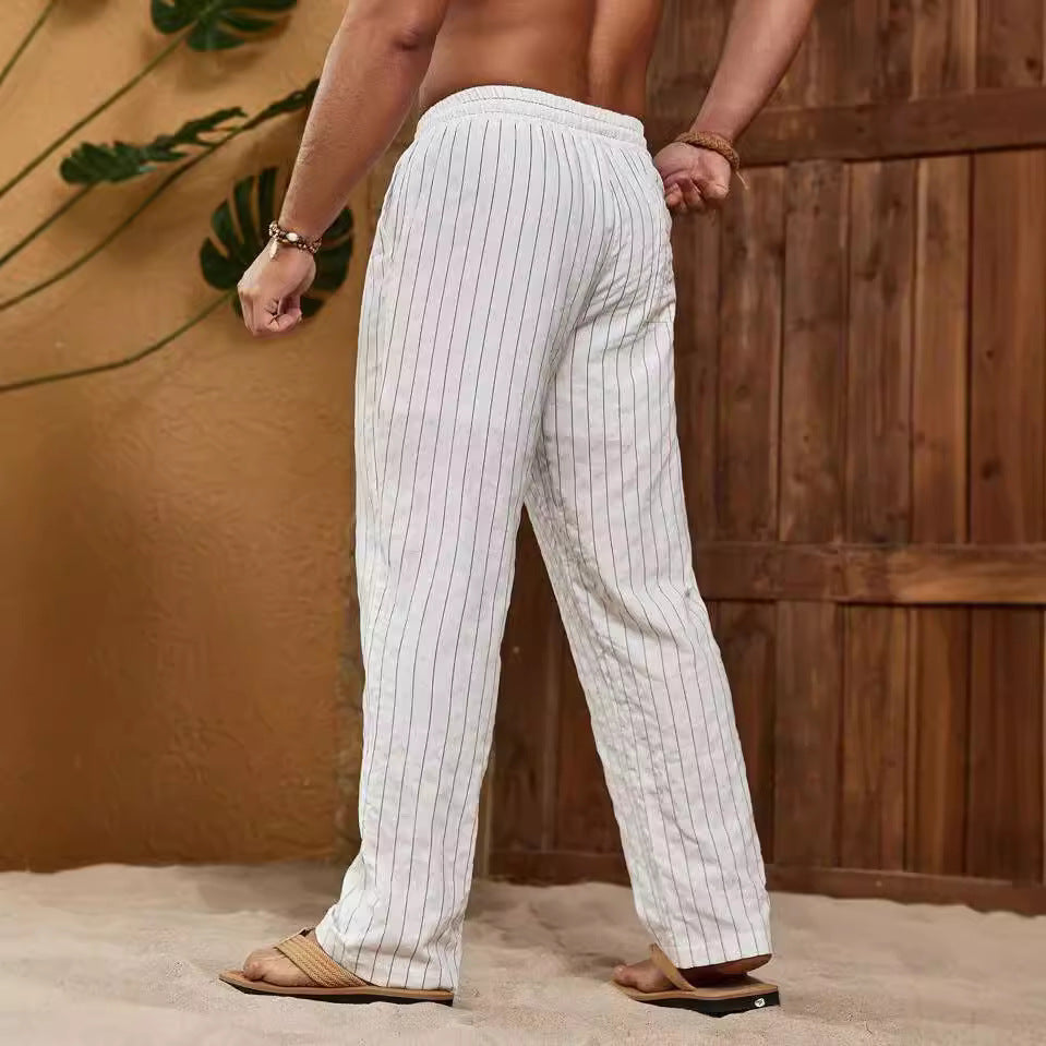 Keegan | Men’s Trousers - Lightweight Cotton Linen Blend - Relaxed Fit