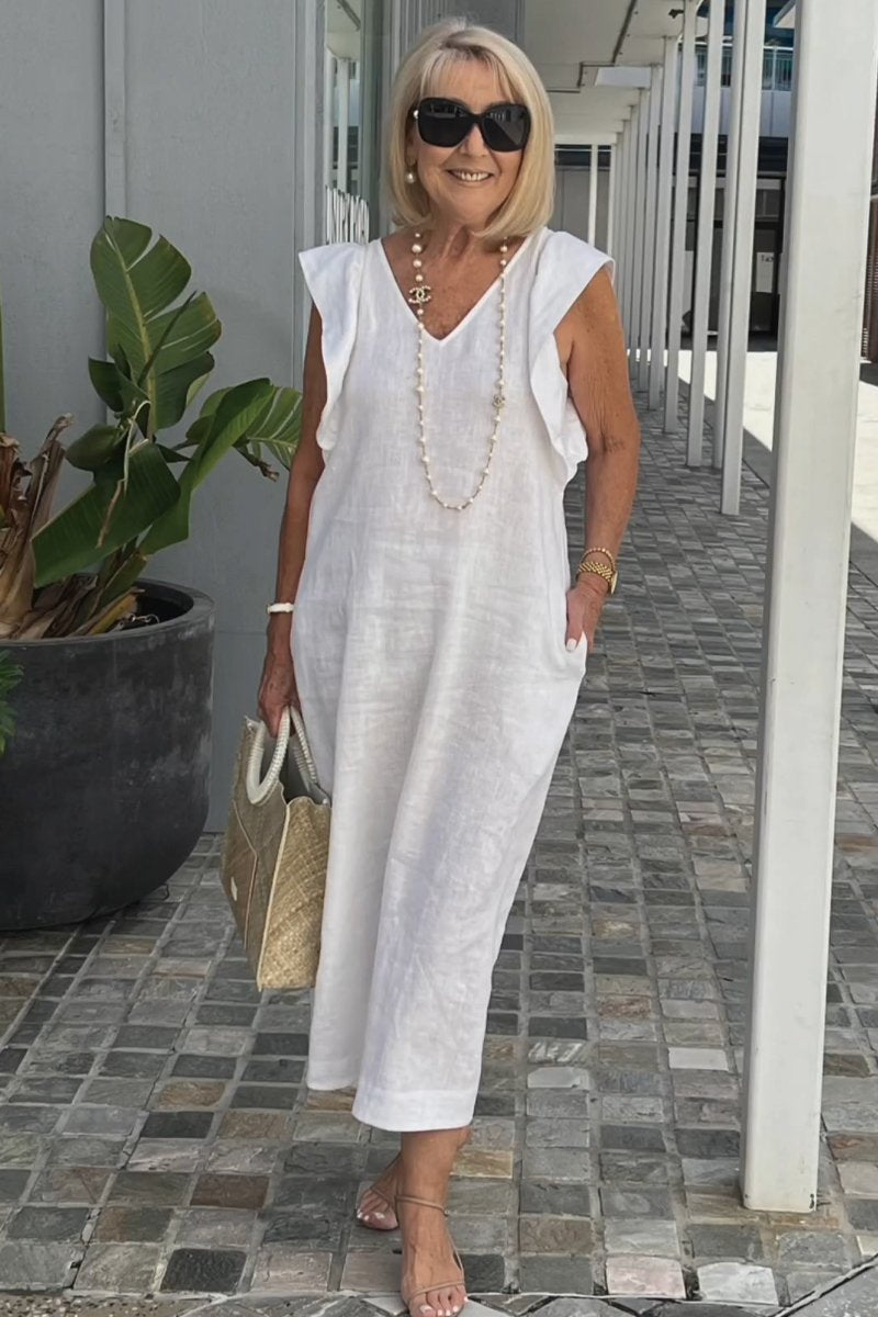 Hallie | Stylish Sleeveless Linen Dress for Summer