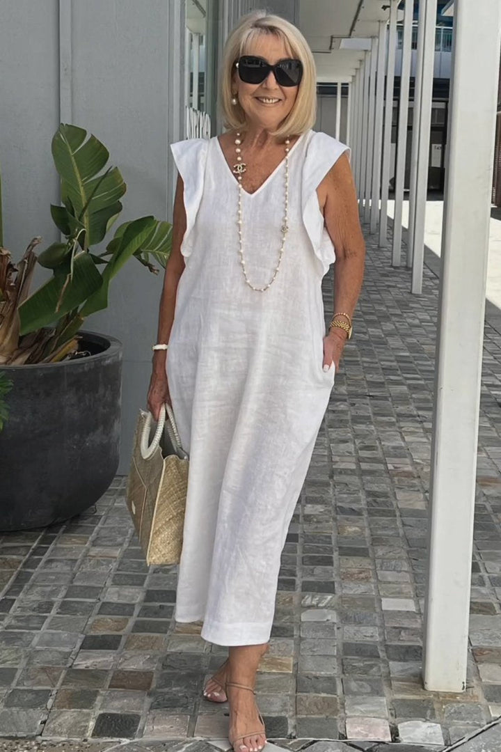 Hallie | Stylish Sleeveless Linen Dress for Summer