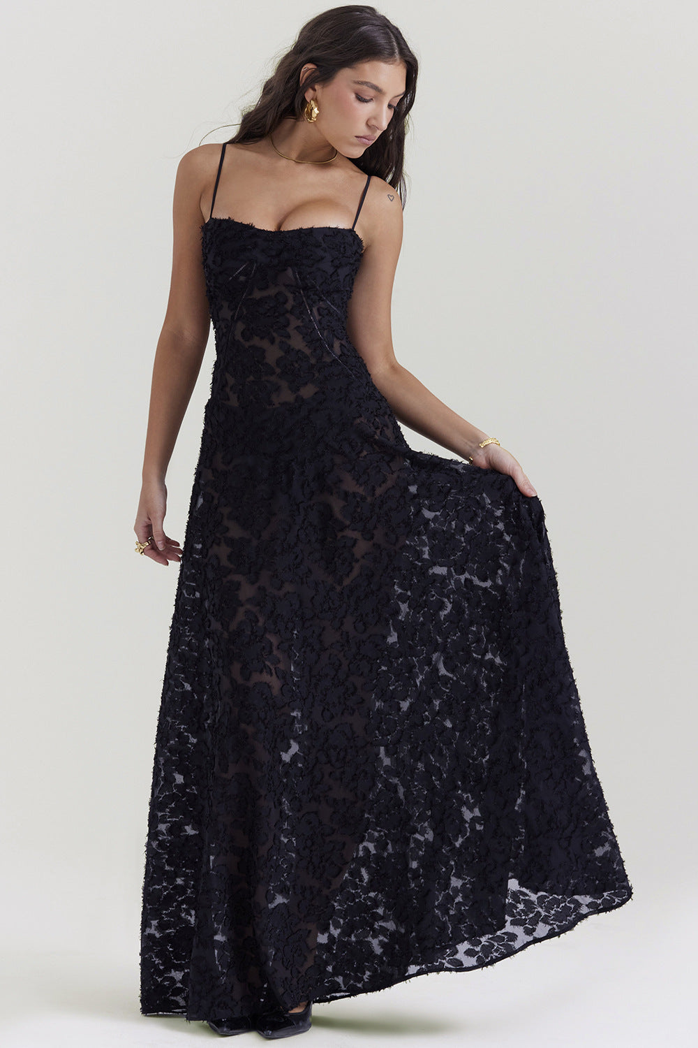 Ariana | Women's Elegant Maxi Dress - Silky Slim Fit - Spaghetti Straps