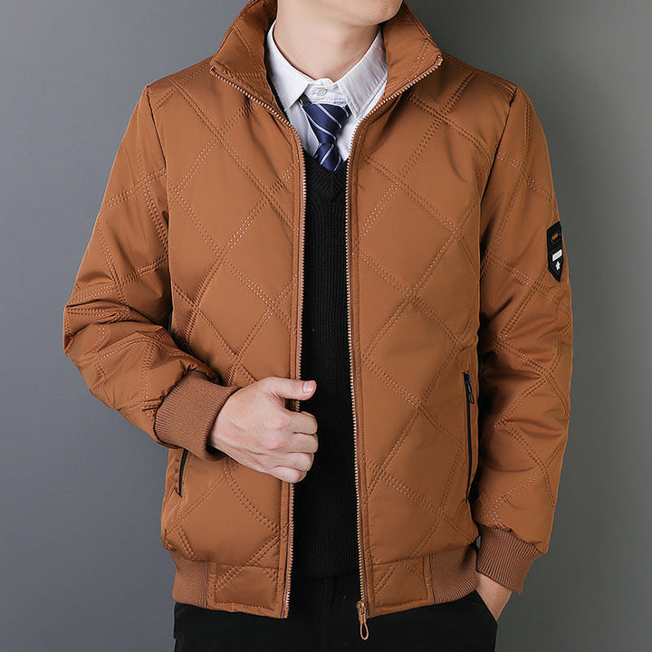 Dave | Men’s Quilted Jacket – Warm Lined – Regular Fit – Stand Collar