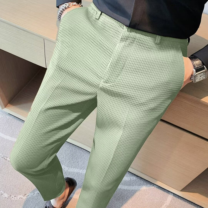 Ralph | Men's Cropped Trousers – Slim Fit – Textured Fabric – Modern Smart Casual