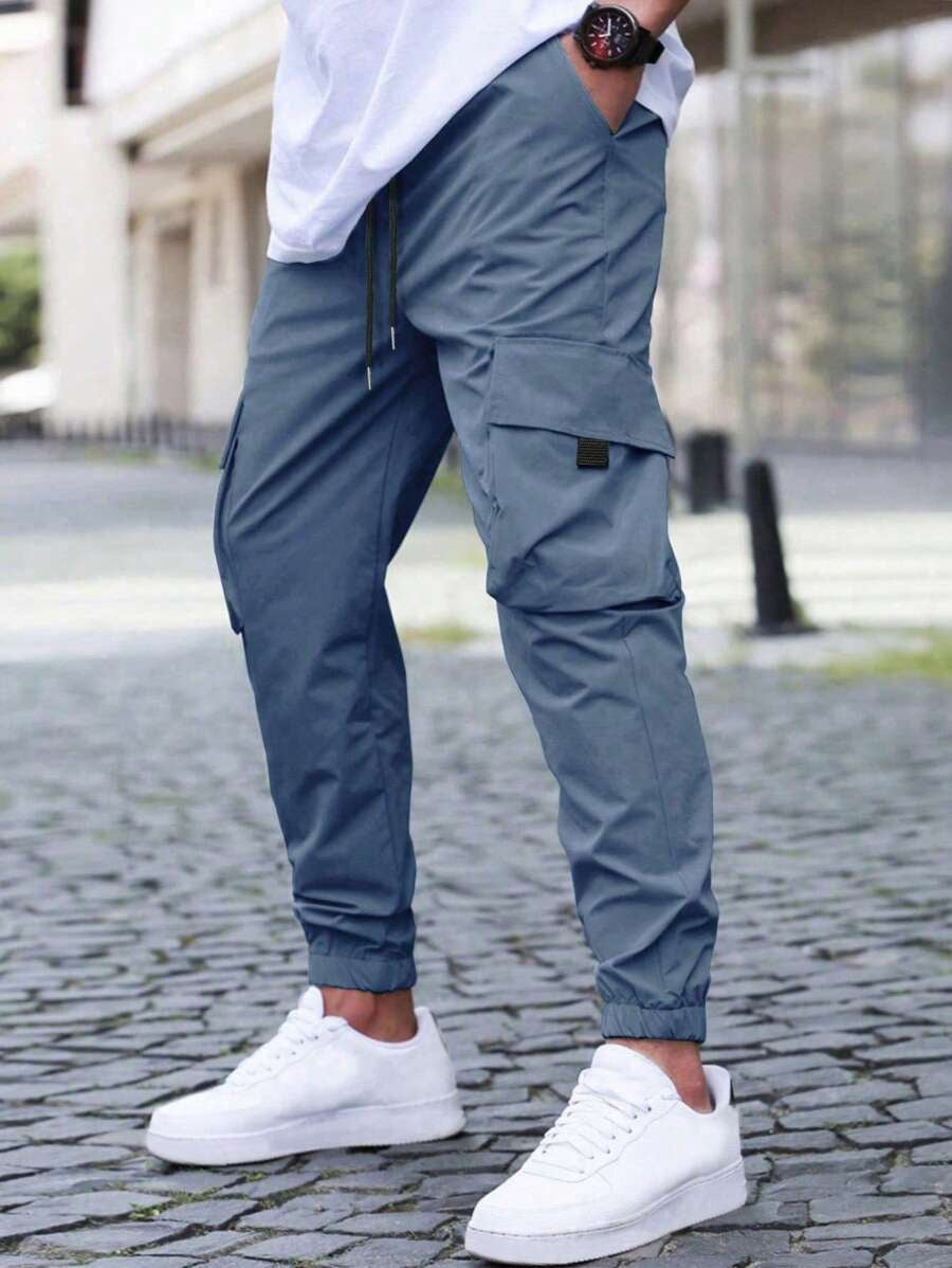 Michael | Men’s Cargo Jogger Pants – Comfortable Cotton Blend – Relaxed Fit – Tapered Leg – Drawstring Waist