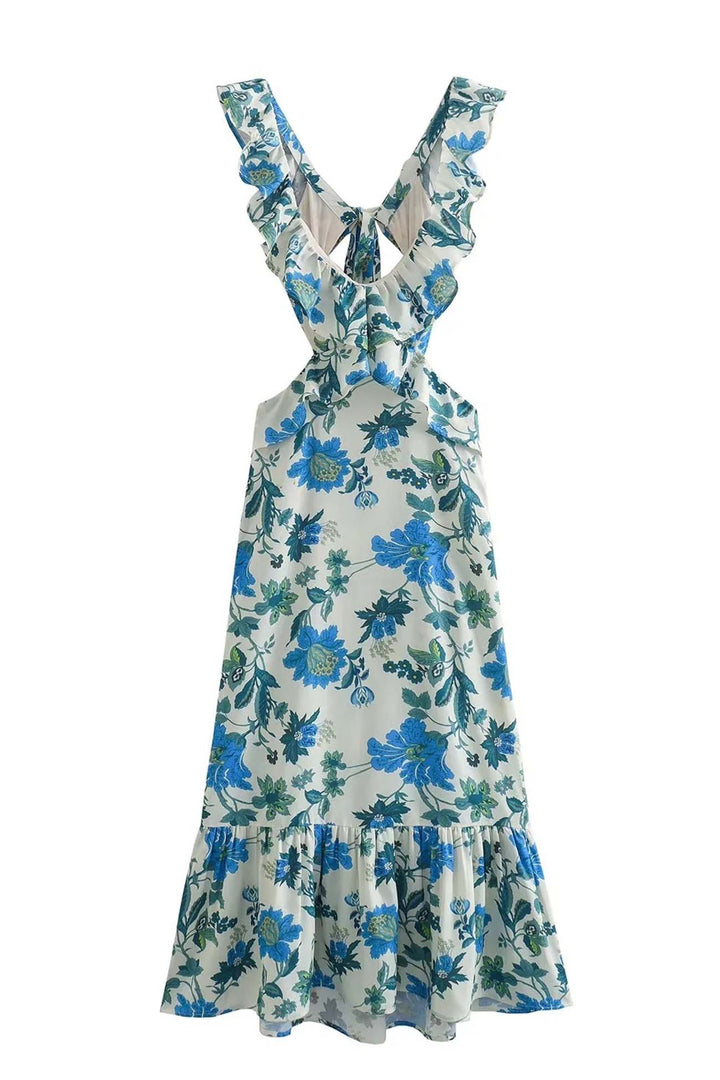Amara | Elegant Summer Maxi Dress - Sleeveless with Ruffle Straps