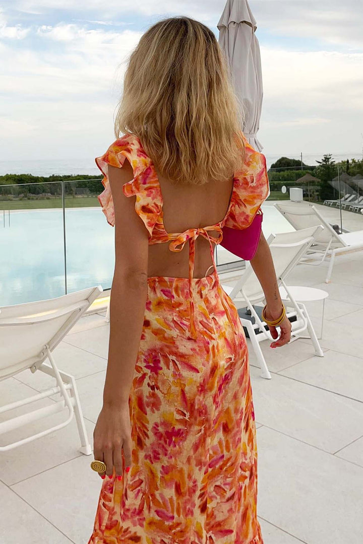 Amara | Elegant Summer Maxi Dress - Sleeveless with Ruffle Straps