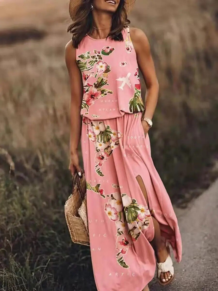 Jed | Women's maxi dress with graphic prints for summer
