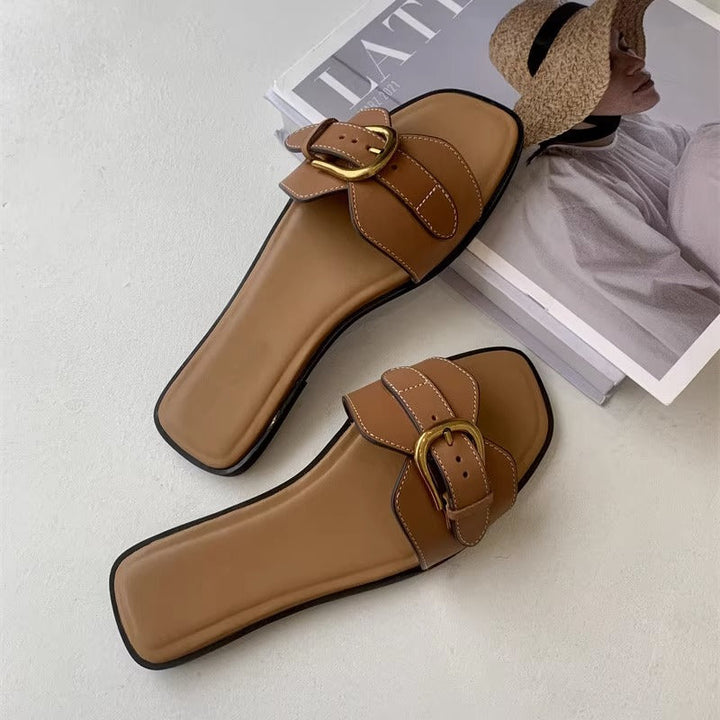 Mackenzie | Chic Buckle Flat Sandals