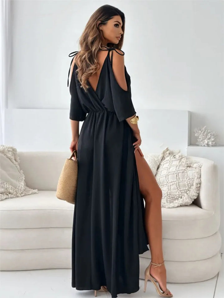 Amy | Elegant Cold-Shoulder Maxi Dress