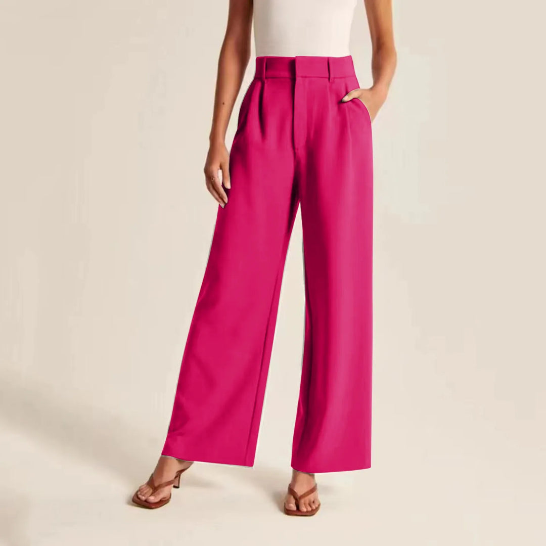 Adeline | Women's Wide Leg Trousers - High Waisted Elegant Fit