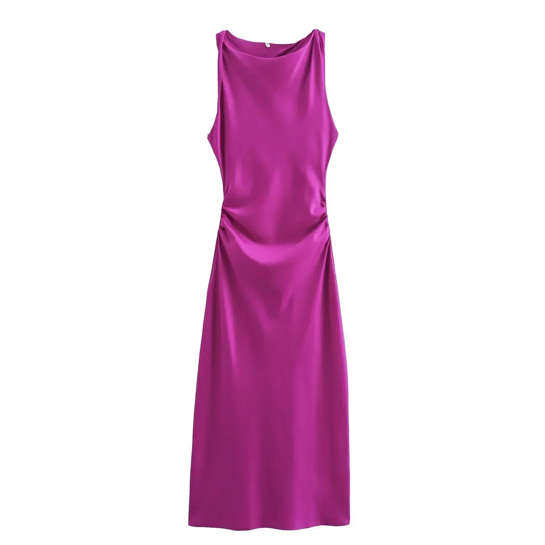 Maricar | Elegant Satin Midi Dress for Women