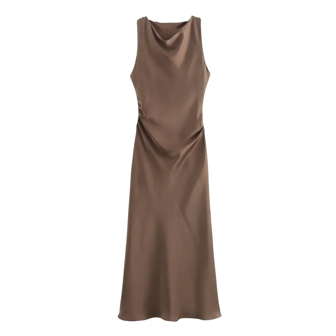 Maricar | Elegant Satin Midi Dress for Women