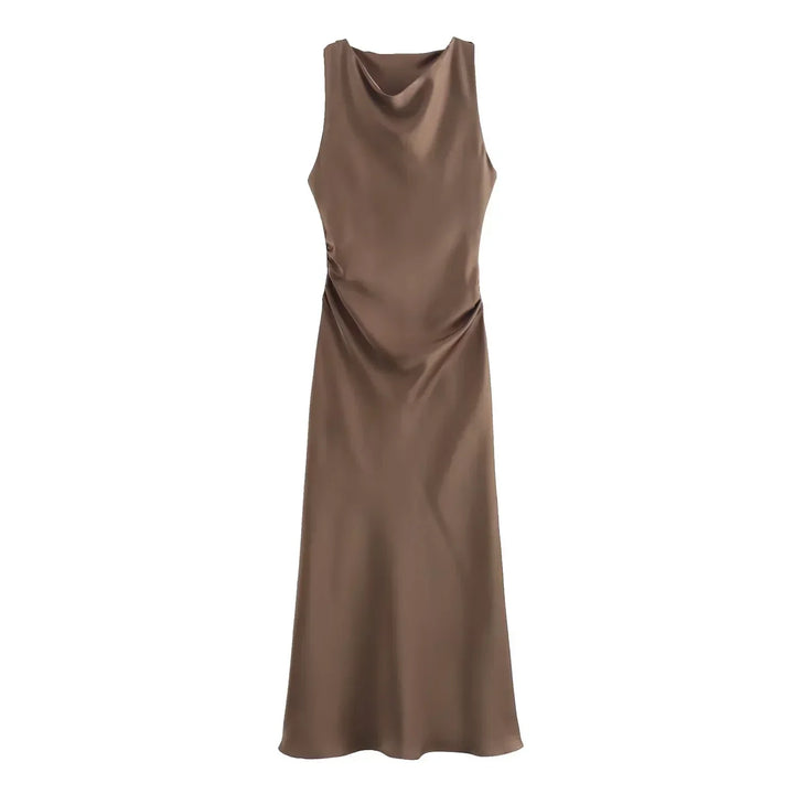 Maricar | Elegant Satin Midi Dress for Women