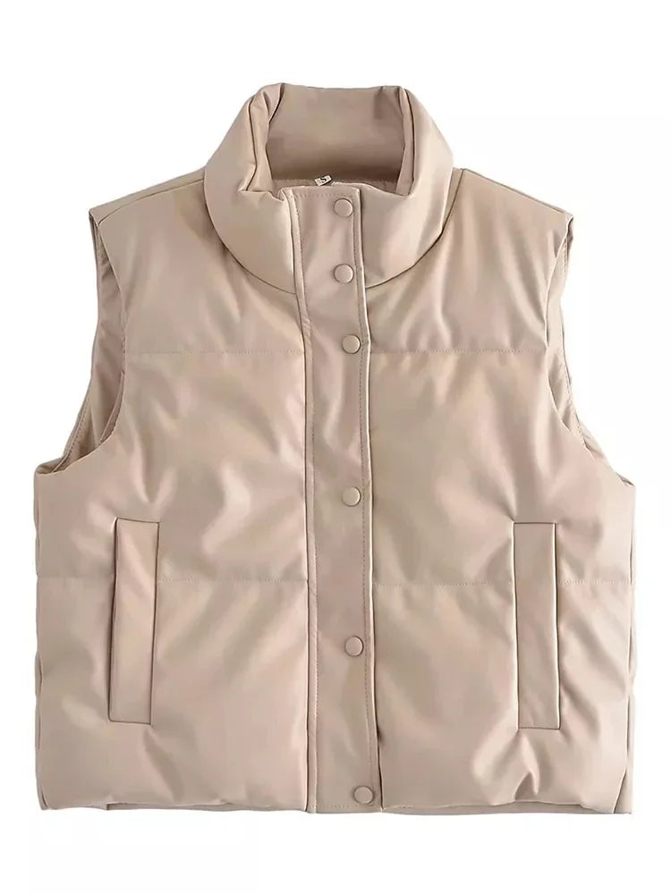 Kathleen | Women's High Collar Quilted Puffer Vest