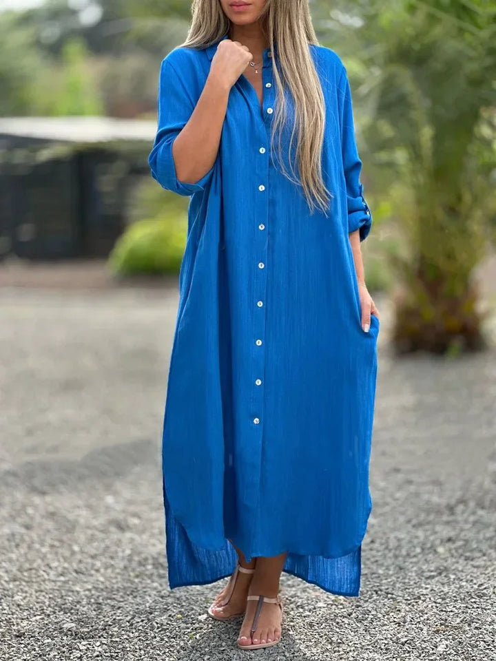 Mia | Elegant Cotton Hemp Summer Dress for Women