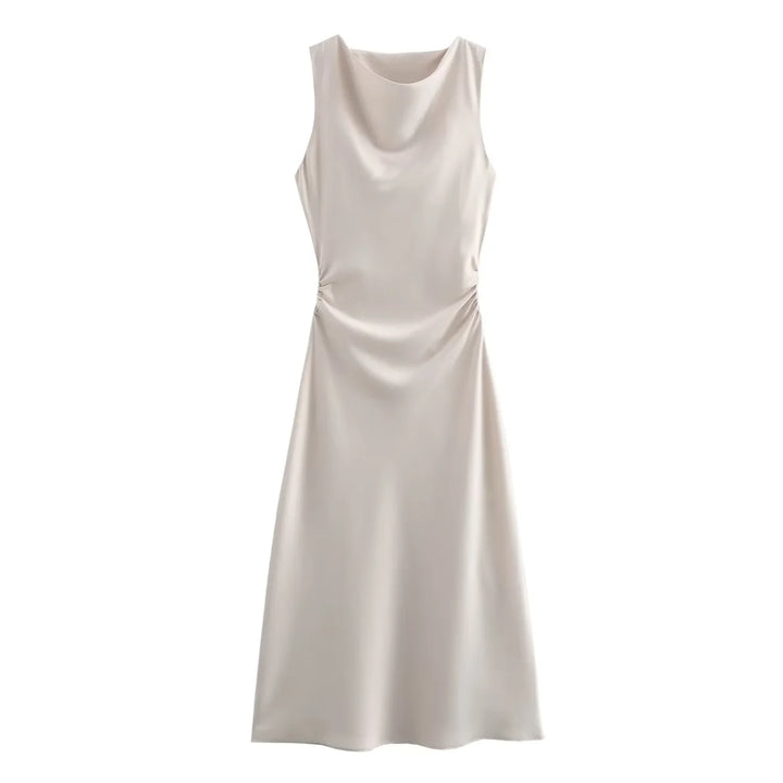 Maricar | Elegant Satin Midi Dress for Women