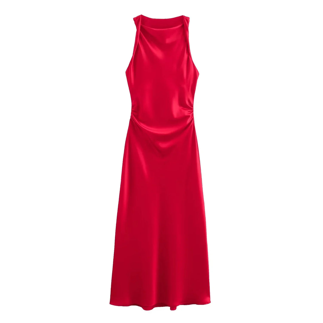 Maricar | Elegant Satin Midi Dress for Women