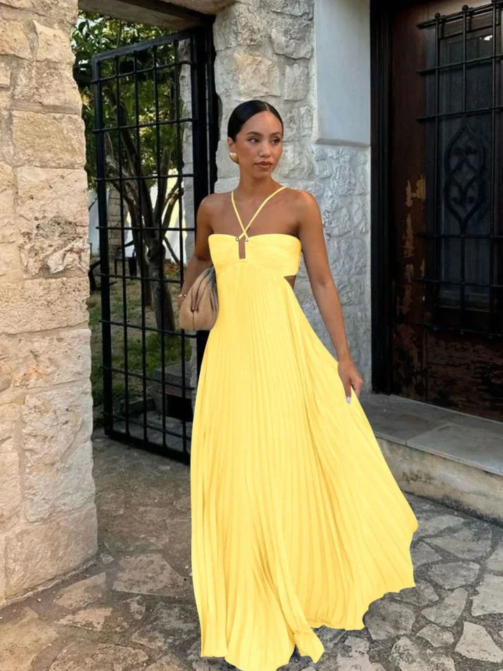 Irene | Elegant Pleated Maxi Dress for Any Occasion