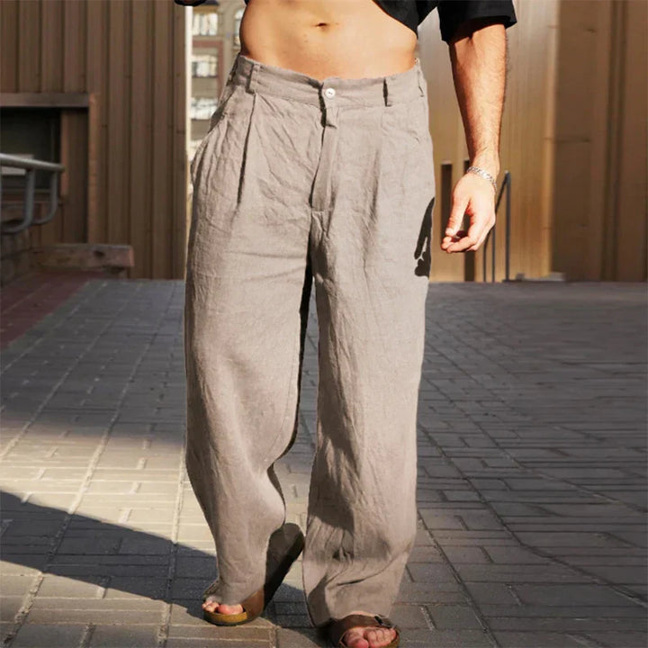 Darren | Stylish Wide-Leg Linen Trousers for Men