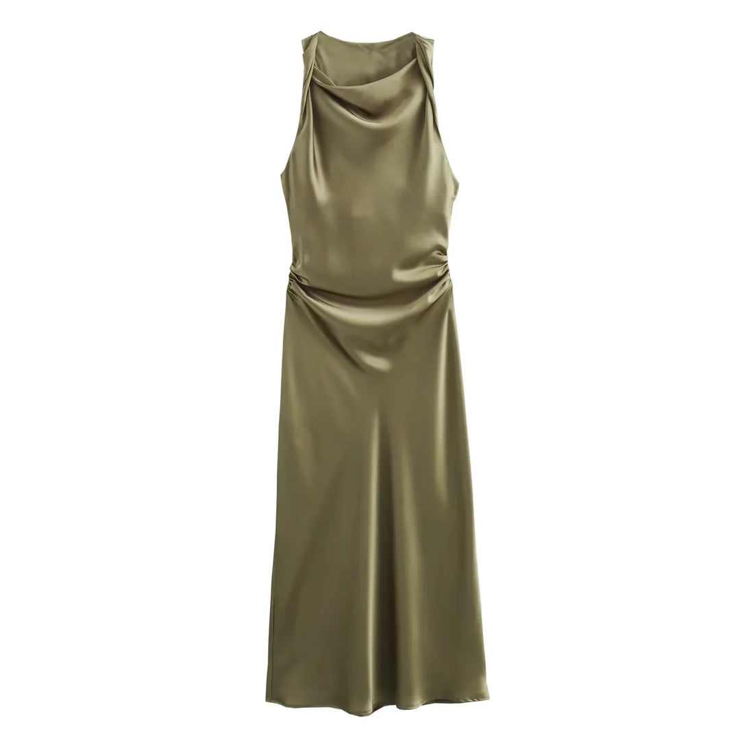 Maricar | Elegant Satin Midi Dress for Women