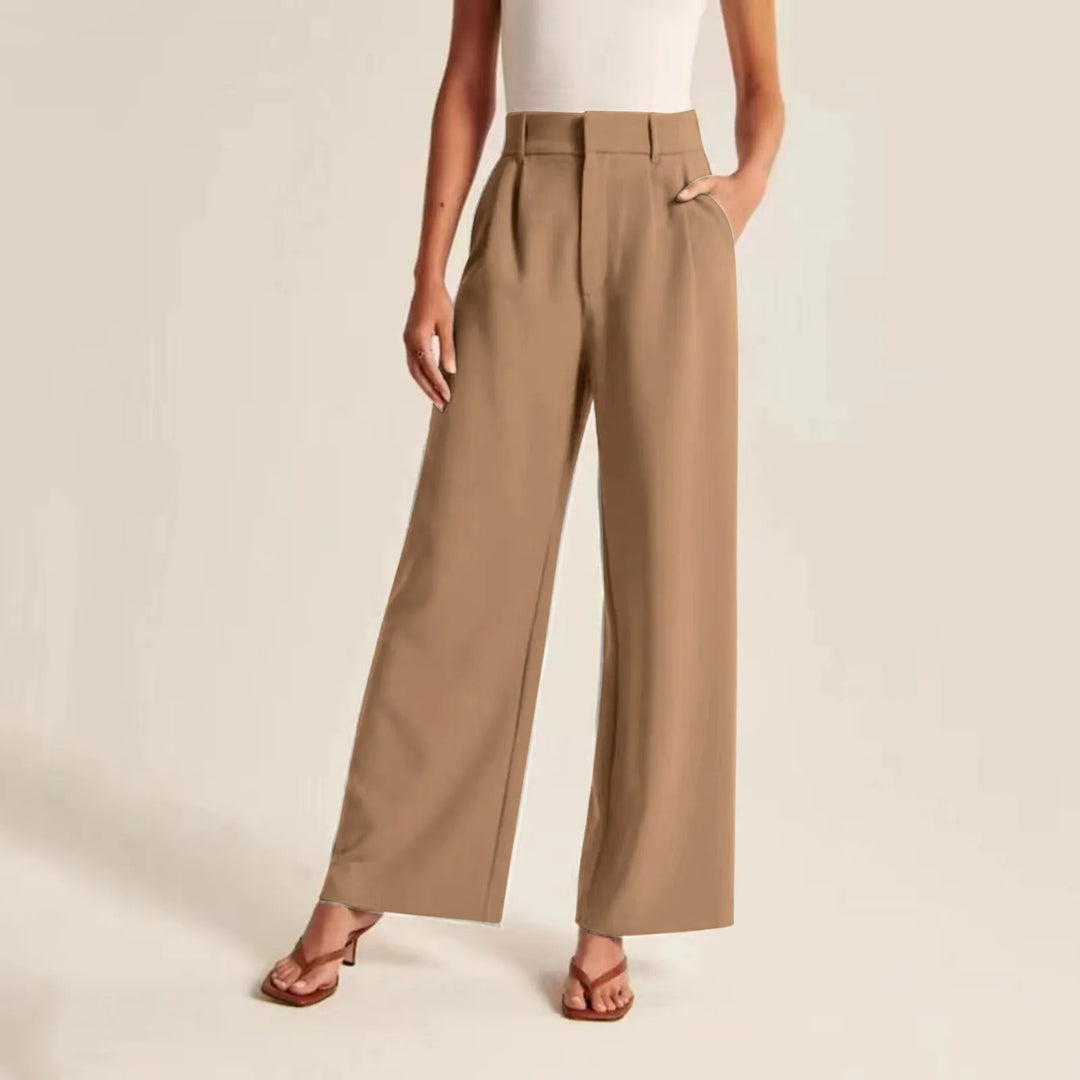 Adeline | Women's Wide Leg Trousers - High Waisted Elegant Fit