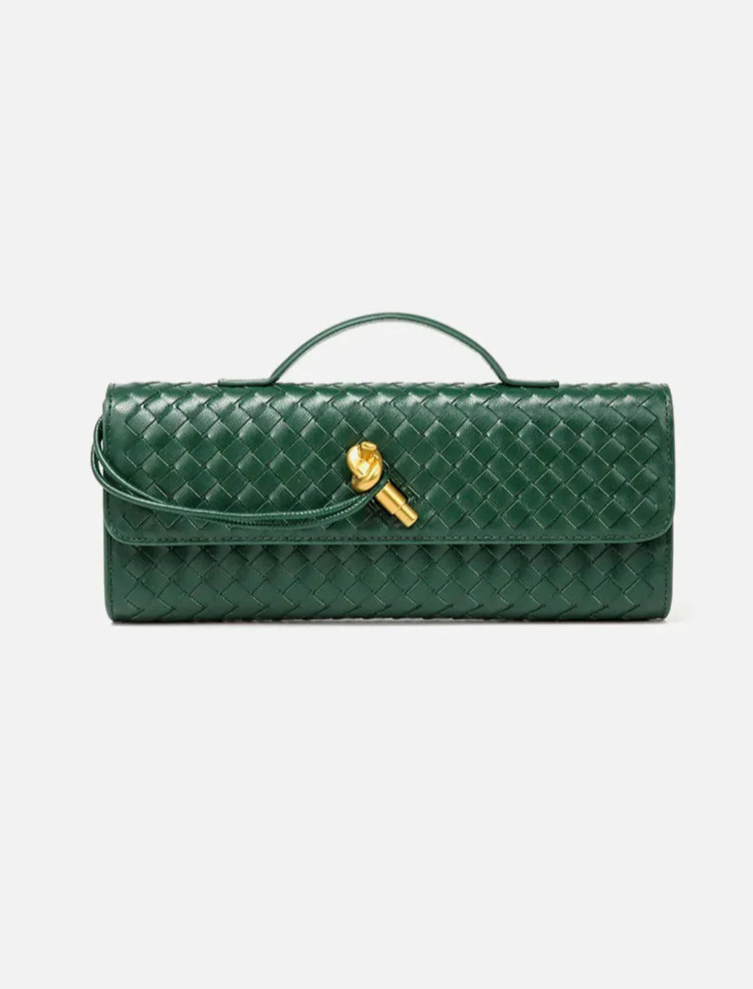 Woven Flap Shoulder Clutch Bag