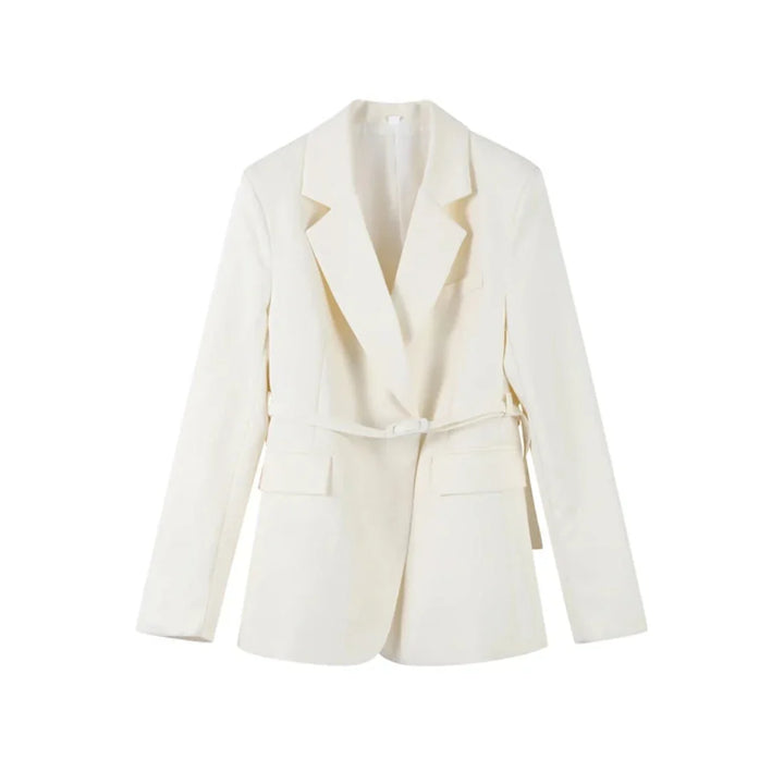 Belted Blazer & Wide-Leg Trouser Suit Set