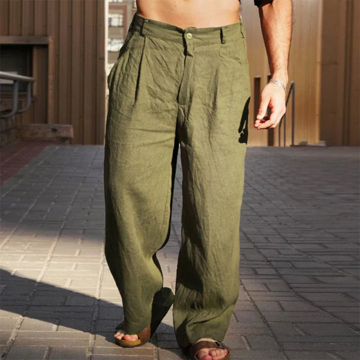 Darren | Stylish Wide-Leg Linen Trousers for Men