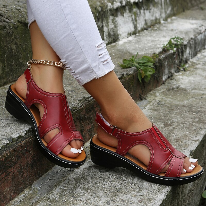 Jolie | Elegant Brown Wedge Sandals