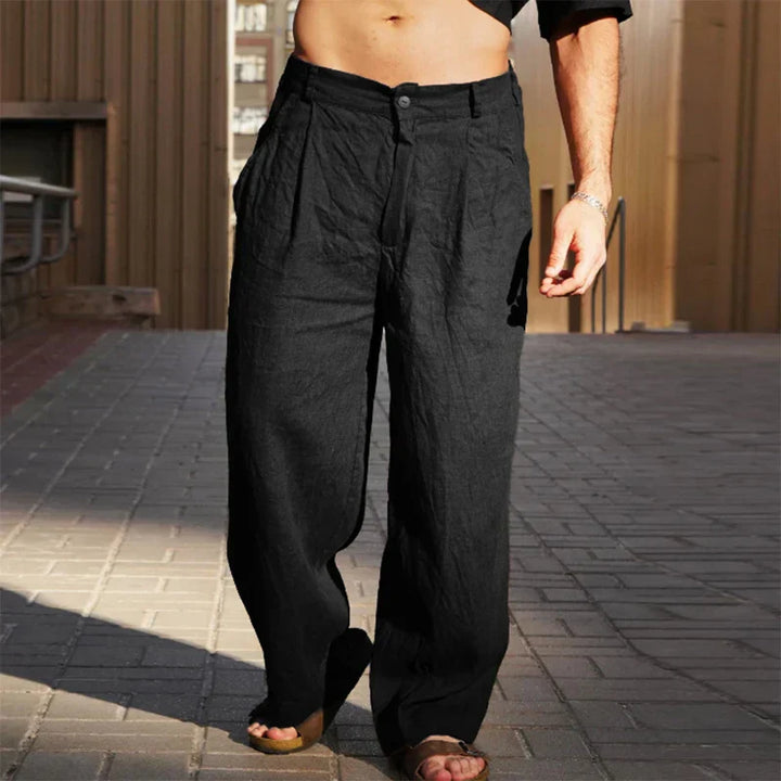 Darren | Stylish Wide-Leg Linen Trousers for Men