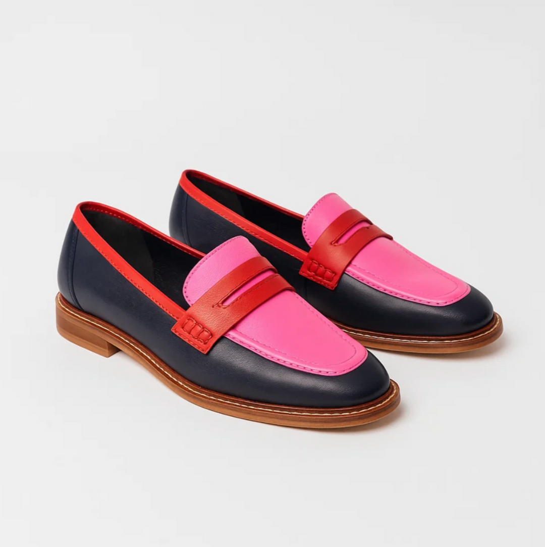 Faius | Black loafers with colourful details