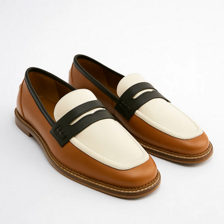 Faius | Black loafers with colourful details