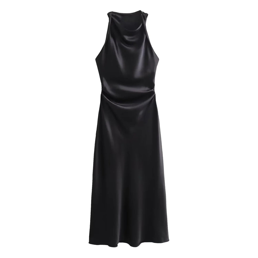Maricar | Elegant Satin Midi Dress for Women