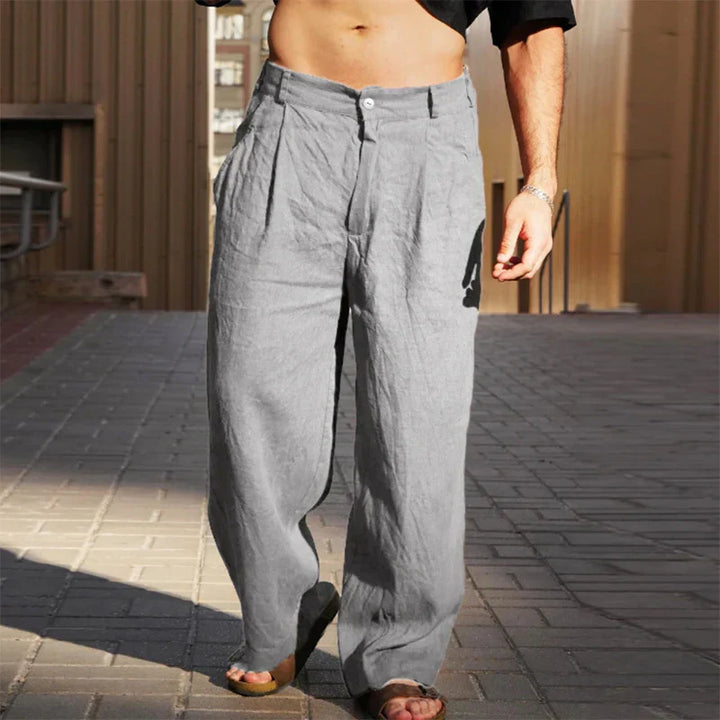 Darren | Stylish Wide-Leg Linen Trousers for Men