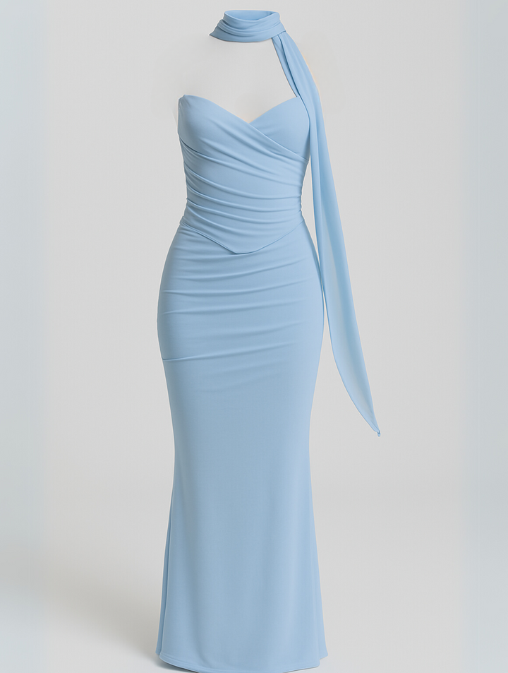Phyllis | Elegant Strapless Choker Dress