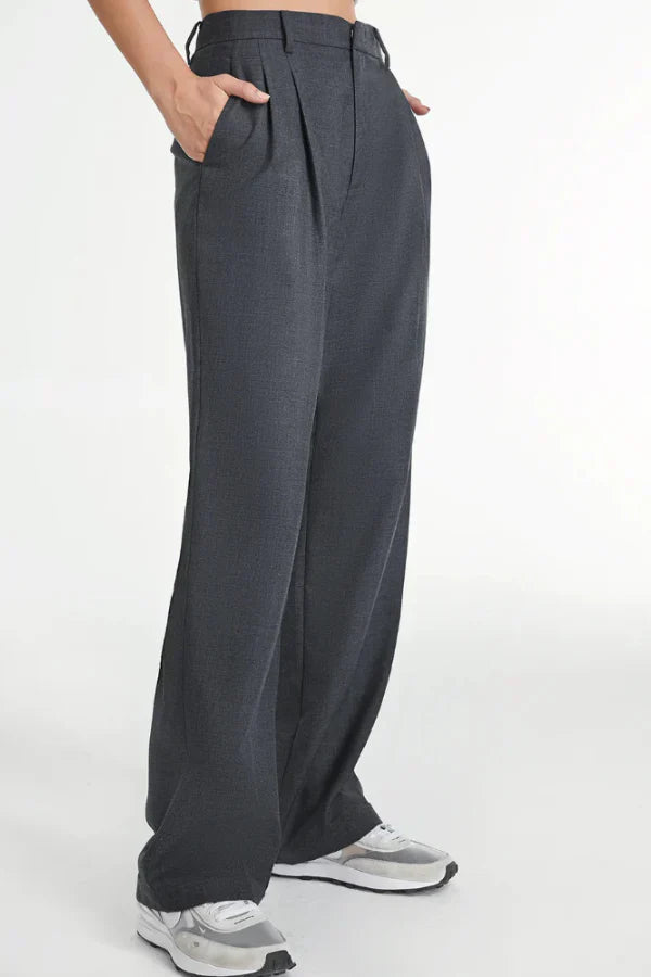 Janine | Charcoal Tailored Pants for Effortless Elegance