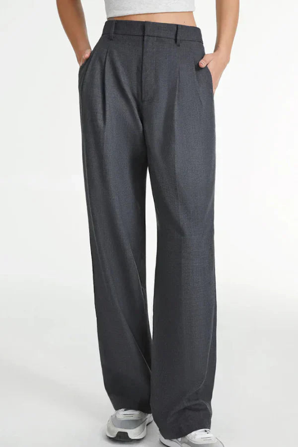 Janine | Charcoal Tailored Pants for Effortless Elegance