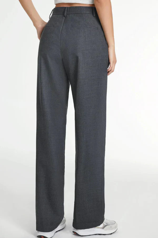 Janine | Charcoal Tailored Pants for Effortless Elegance