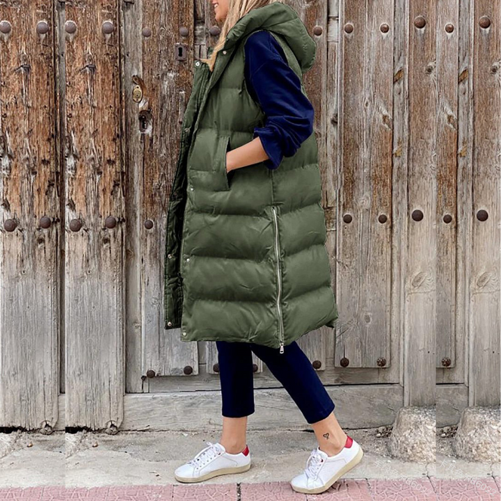 Delilah | Women's Hooded Long Puffer Vest