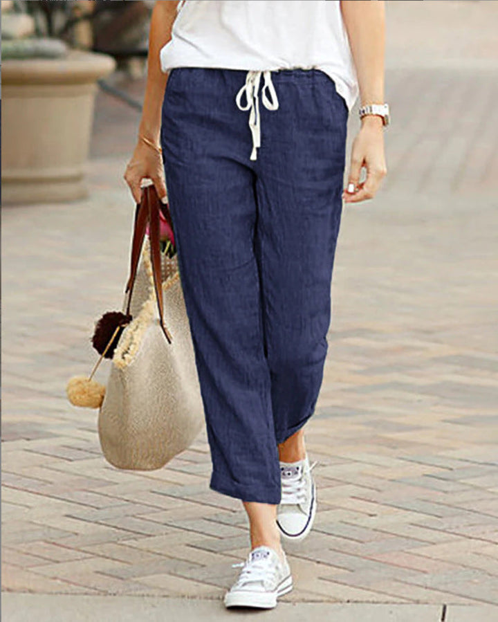 Brianna | Women's Linen Trousers – Comfortable Relaxed Fit – Full Length Casual Pants