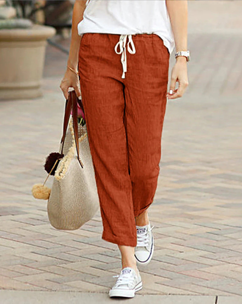 Brianna | Women's Linen Trousers – Comfortable Relaxed Fit – Full Length Casual Pants